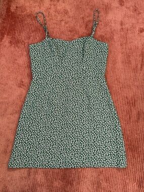 French Connection Green Mini Dress with White Floral Print